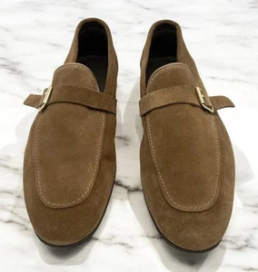 ZARA Brown Leather Suede Men’s Loafers Slip-On Shoes Size (11 US ) (44 EU) - Picture 1 of 16
