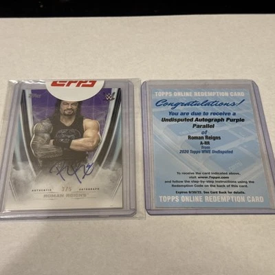 Roman Reigns 2020 Topps WWE Undisputed Autograph Card Auto Purple 3/5 - Image 1 of 4
