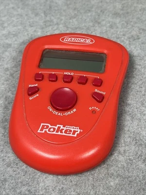 Radica Red Pocket Draw & Deuces Poker Electronic Handheld Game Tested Working - Image 1 of 4