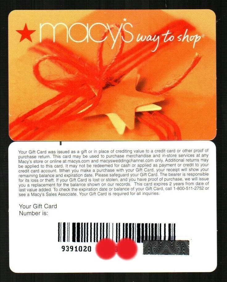 MACY'S Gift Box with Red String Bow ( 2006 ) Gift Card ( $0 ) V1 - Image 1 of 1