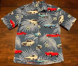 Route 66 Classic Cars Short Sleeve Button Up Shirt sz XL??? (see measurements) - Picture 1 of 2