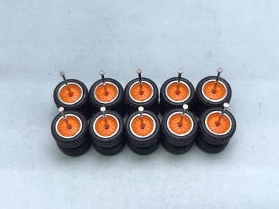 RL51 -Lote 5 Juego Matchbox 1/64 Real Riders # Alambre Naranja 10mm Ruedas de Goma Foto 1 de 4