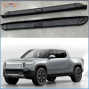 Fits For Rivian R1T 2022 2023 2024 Running Boards Pedals Side Steps Nerf Bar - Imagen 1 de 18