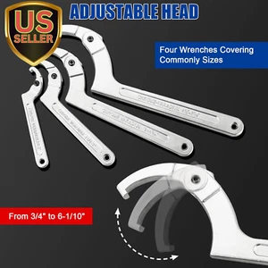 9Pcs Adjustable Pin Spanner Wrench Tool Set, C Pin Spanner Hook Wrench, Spann... - Picture 1 of 6