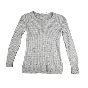 Athleta Sweater Womens Small Gray Donegal Cashmere Lodge Neutral Minimalist Cozy - Picture 1 of 9
