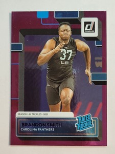 2022 Donruss Season Stat Line /81 #395 Brandon Smith - Carolina Panthers