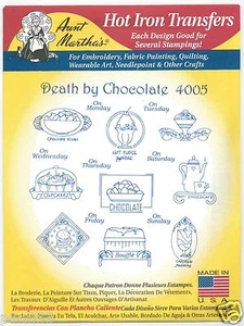 Chocolate Desserts Aunt Martha's Hot Iron Embroidery Transfer #4005 - Picture 1 of 1