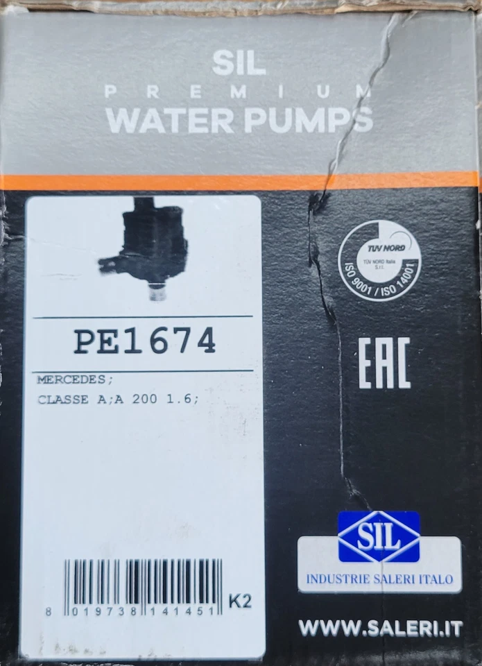 Bomba de agua SIL PE1674 para Mercedes-Benz Clase A 200 1.6 ^ Foto 1 de 1