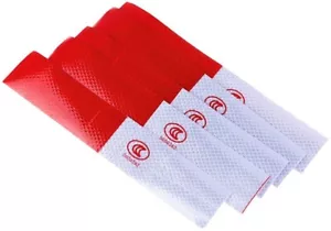 1x Pzarra Advertencia Rojo/Plata Rayas Reflectante Pegatina 29,8x4,5cm - Imagen 1 de 2