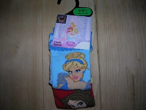 2 Pair Socks Disney Princess for Girl UK 6-8,5 - Picture 1 of 2