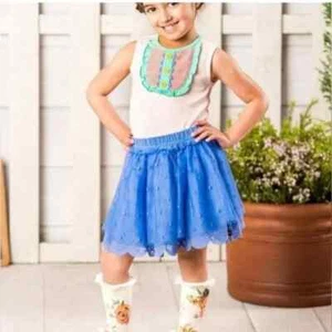 MATILDA JANE 8 Mother May I Periwinkle Skirt Blue Adventure Begins Girls Tulle - Picture 1 of 5
