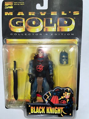 Figura de acción de caballero negro dorado de Marvel ToyBiz Toy Biz Avengers sin usar, en caja original  Foto 1 de 2