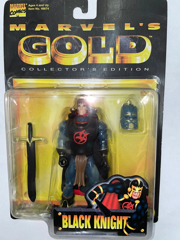 Marvel Gold Black Knight Toy Biz 1998 Bounty Hunters Action Figure