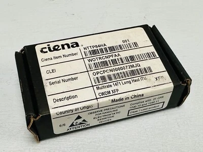 NEW!! NTTP84HA CIENA 10GE MR 1471 LONG HAUL ITU CWDM XFP TRANSCEIVER WOTRCNPFAA - Image 1 of 3