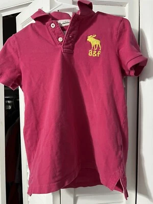 Abercrombie and Fitch Logo Dark Pink  Polo Shirt Youth Size XL - Image 1 of 4