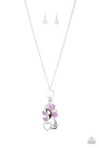 Paparazzi Jewelry I Will Fly Purple Silver Necklace Earings Bird Charm Pendant  - Picture 1 of 3