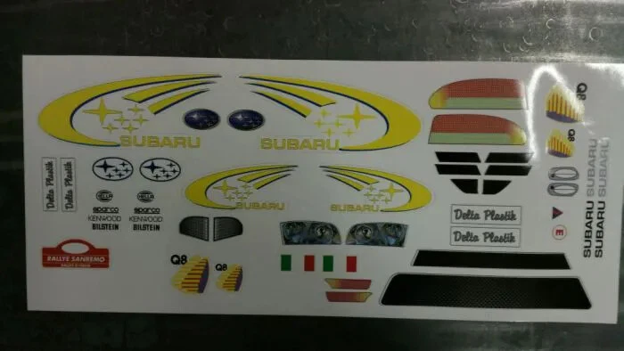 DEC008 - SUBARU SCALE 1/8 Rc Body  Decals - adesivi    - Immagine 1 di 1