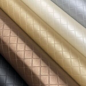 Trellis Leatherette Faux Leather Fabric Upholstery Car Vinyl Material - 54" Wide