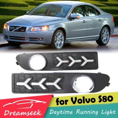 LED DRL Fog Lamp for Volvo S80 2006-2013 Daytime Running Light Fishbone Shape - Image 1 of 4