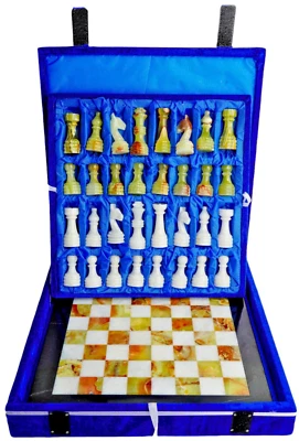 Nuevo Juego de Tablero de Ajedrez Hecho a Mano Mármol/Onyx/Verde y Blanco B.B, 30cmx30cm Foto 1 de 4