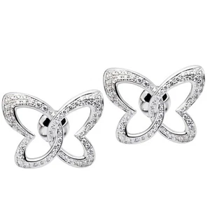 Chopard Women's White Gold & Diamond Butterfly Stud Earrings 83/7445-1002 New - Picture 1 of 9