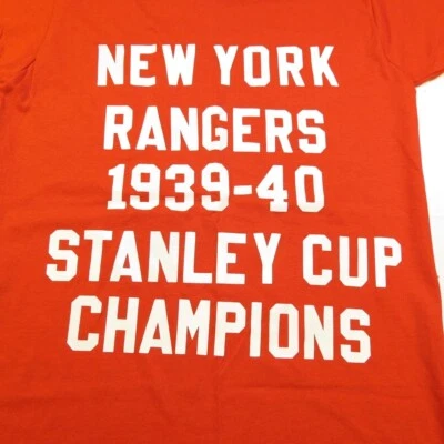 VINTAGE SCREEN STARS NEW YORK RANGERS STANLEY CUP CHAMPION T SHIRT Mens M Red - Image 1 of 3