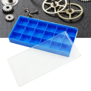 18 Grids Watch Tiny Parts Repair Acc Storage Box Plastic With Dust Cover D - Picture 1 of 7