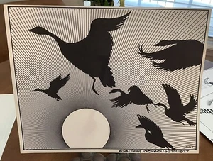 Jerry West Druck afroamerikanischer Künstler 1977 Vögel Portrait Gateway Designs - Bild 1 von 3