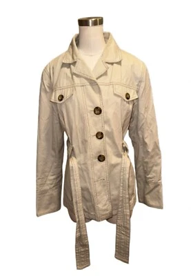 Abrigo Chaqueta Mujer Vintage Esprit Outer Wear Grande Crema Caparazón Tortuga Botones Foto 1 de 4