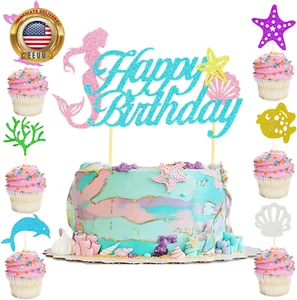 Cake and Cupcake Toppers - Birthday Party Decorations for Kids, Includes 1 Cake - Picture 1 of 7