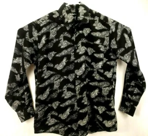 Camicia uomo Osinda taglia grande manica lunga con bottoni stampa nero/bianco - Foto 1 di 6