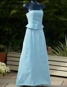 Monsoon Blue Strapless Maxi Dress & Top Size 08 10 Wedding Bridesmaid Ball PROM - Picture 1 of 4