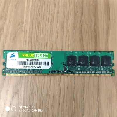 512MB Corsair VS512MB533D2 PC2-4200U 533MHz DDR2 Non-ECC Desktop/PC Memory RAM - Image 1 of 2