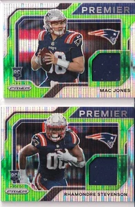 Rhamondre Stevenson Mac Jones 2021 Prizm Green Pulsar Premier Rookie RC Patriots - Picture 1 of 2
