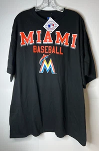 Genuine Merchandise MLB Miami Baseball Marlins Men's 2XL Black T-Shirt NWT - Picture 1 of 4
