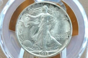 1918-D Walking Liberty Silver Half Dollar, MS61 (Uncirculated), PCGS, 1918D Half - Picture 1 of 5