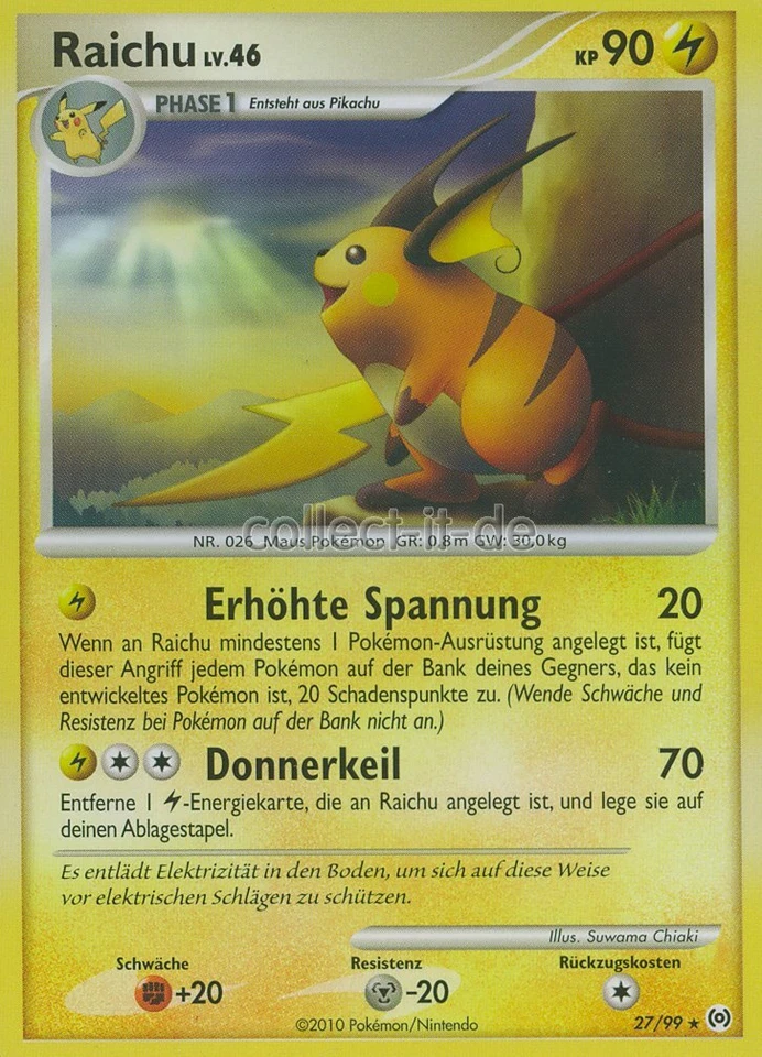 Pokemon Platin - Arceus 27/99 - Raichu Deutsch - Bild 1 von 1