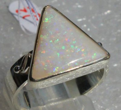 White Opal 4.7 Karat 950er Silberring Größe 18,8 mm - Bild 1 von 4