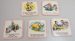 BB) Juego de 5 Posavasos de recuerdo de humor español dichos divertidos citas - Imagen 1 de 7