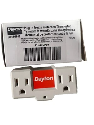 DAYTON 48GP69 Plug-In Freeze Protection Tstat,Heat,NP 48GP69 - Изображение 1 из 3