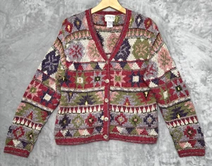 Susan Bristol Casuals Pullover Damen L Strickjacke handgestrickt Patchwork Grannycore - Bild 1 von 11