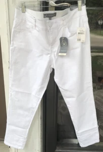Pantalones de mezclilla blancos Wit & Wisdom talla 10 Ab Solution tobillo $68 nuevos B8 - Imagen 1 de 8