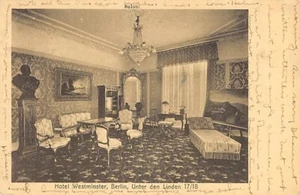 AK: Zimmer Interieur, Hotel Westminster, Berlin, DEUTSCHLAND, DB verschickt 1914 - Bild 1 von 4