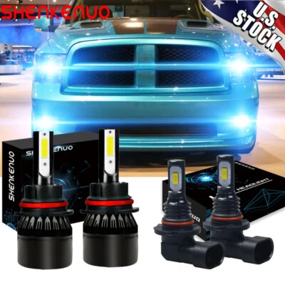 For Dodge Ram 1500 2500 3500 2003-2005 - 4X 8000K LED Headlight Fog Light Bulbs - Image 1 of 4