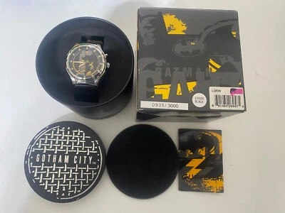 FOSSIL MENS BATMAN GOTHAM WATCH NEW IN BOX LI2535 LEATHER LIGHT UP FACE - Image 1 of 4