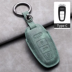 3D Suede Leather Key Fob Covers Set of 2pcs for Audi - Foto 1 di 12