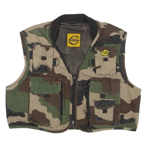 Cropped Utility Womens Military Gilet Green Camouflage L - Picture 1 of 6