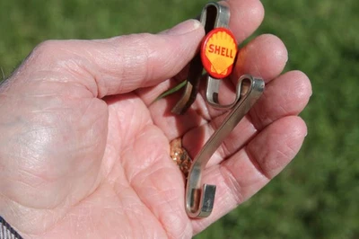 Vintage SHELL GAS OIL coat hanger accessory Antique Car Truck - Image 1 of 4