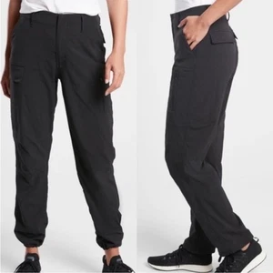 Pantaloni cargo Athleta Trekkie Utility neri donna taglie forti 18 elasticizzati ripstop - Foto 1 di 16