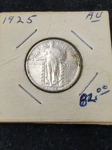 1925 Standing Liberty Quarter AU 25c Twenty Five Cent US Silver Coin - Picture 1 of 6